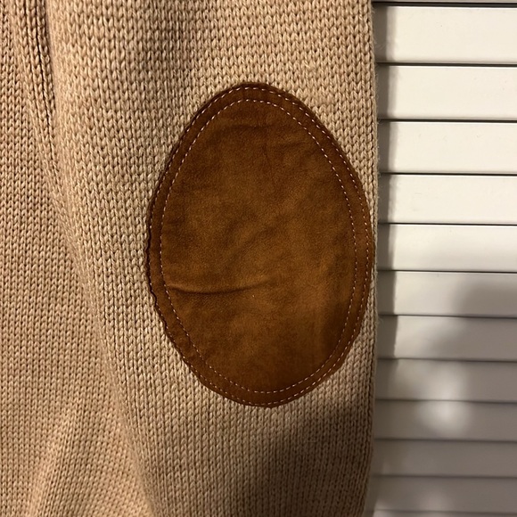 Racquet Club Grandpa Sweater with suede patches on elbows Size Large - Picture 10 of 14